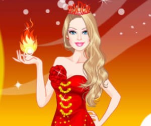 Barbie Fire Princess Dress Up